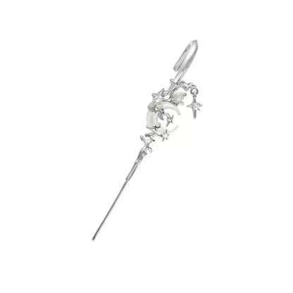 MITO DE LA LUNA Pendiente de Aguja con Gancho para Oreja en Platino 18K / Oro 24K™