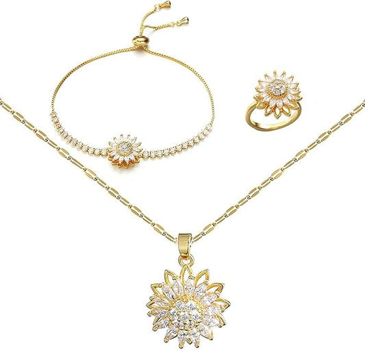 Conjunto de Joias Mood Girassol – Design Rotativo