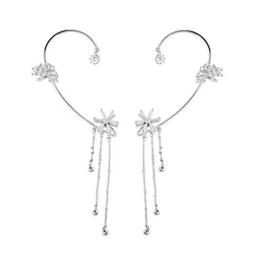 Brincos de Tassel Floral Rotativos